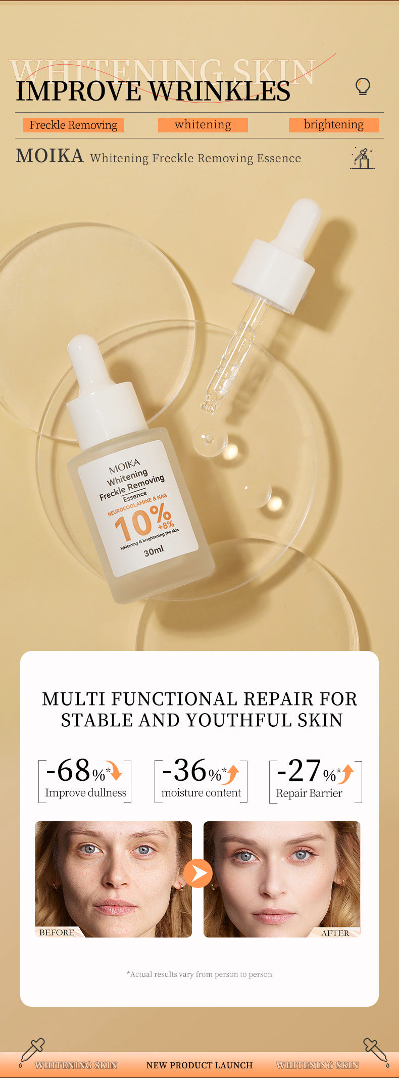 Whitening Spot Lightening Serum Niacinamide Hydrating Moisturizing Brightening Skin Tone Spot Dissolving Serum Wholesale