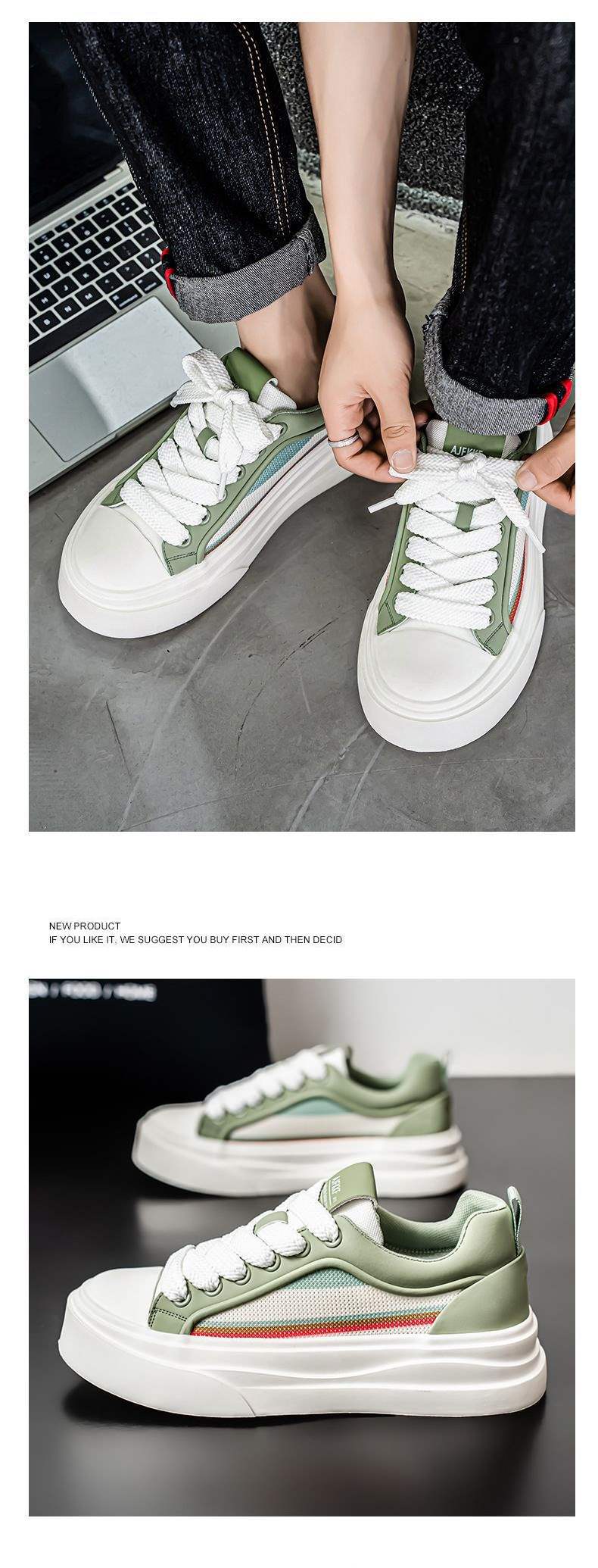 2025Spring Mesh Breathable Flyknit Non-Slip Black Casual Sneakers Men's Trendy Versatile Shoes