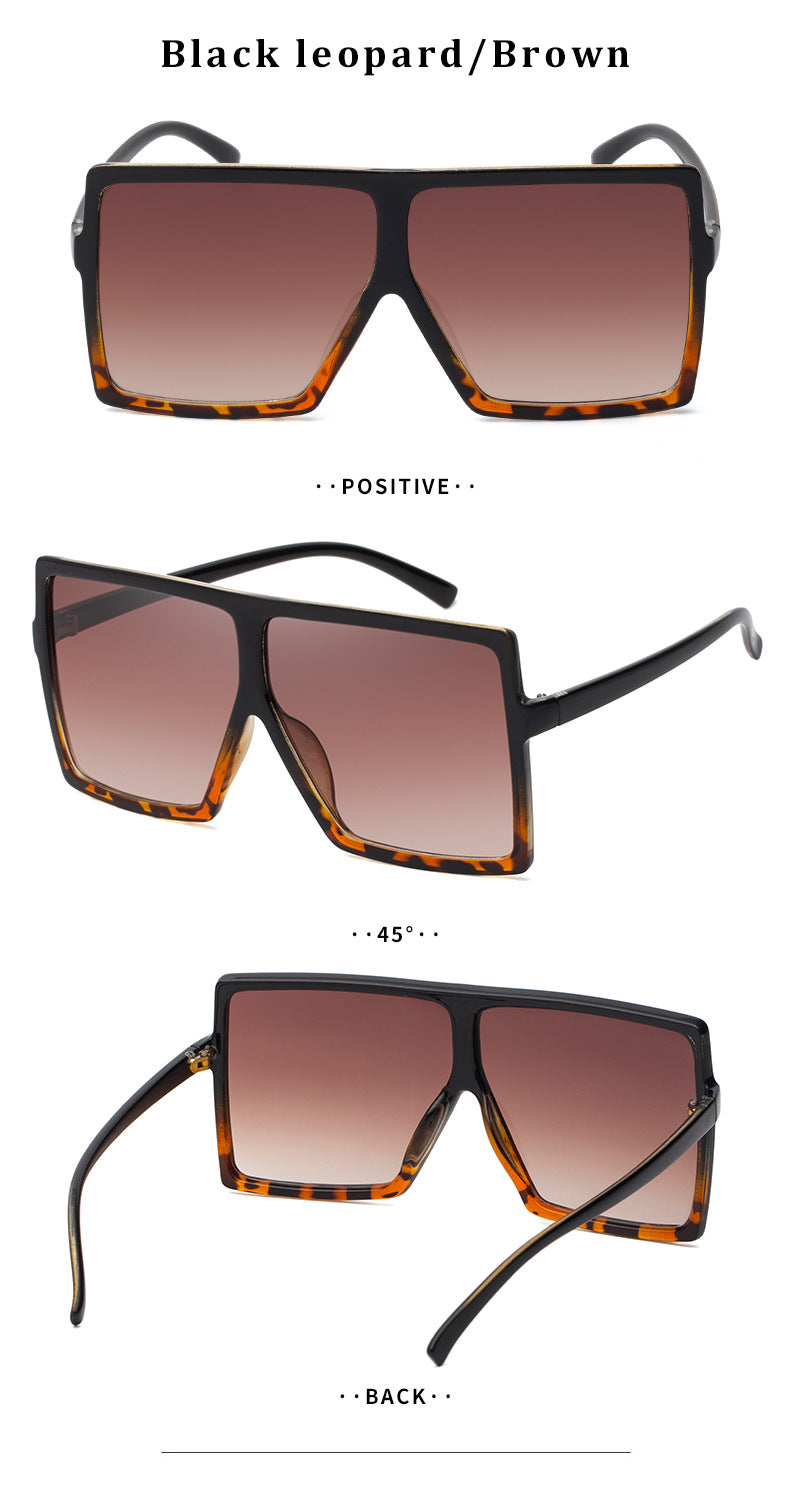 Large Frame UV Protection Sunglasses17059European and American Fashion Internet Celebrity Sunglasses for Women Trendy sunglasses