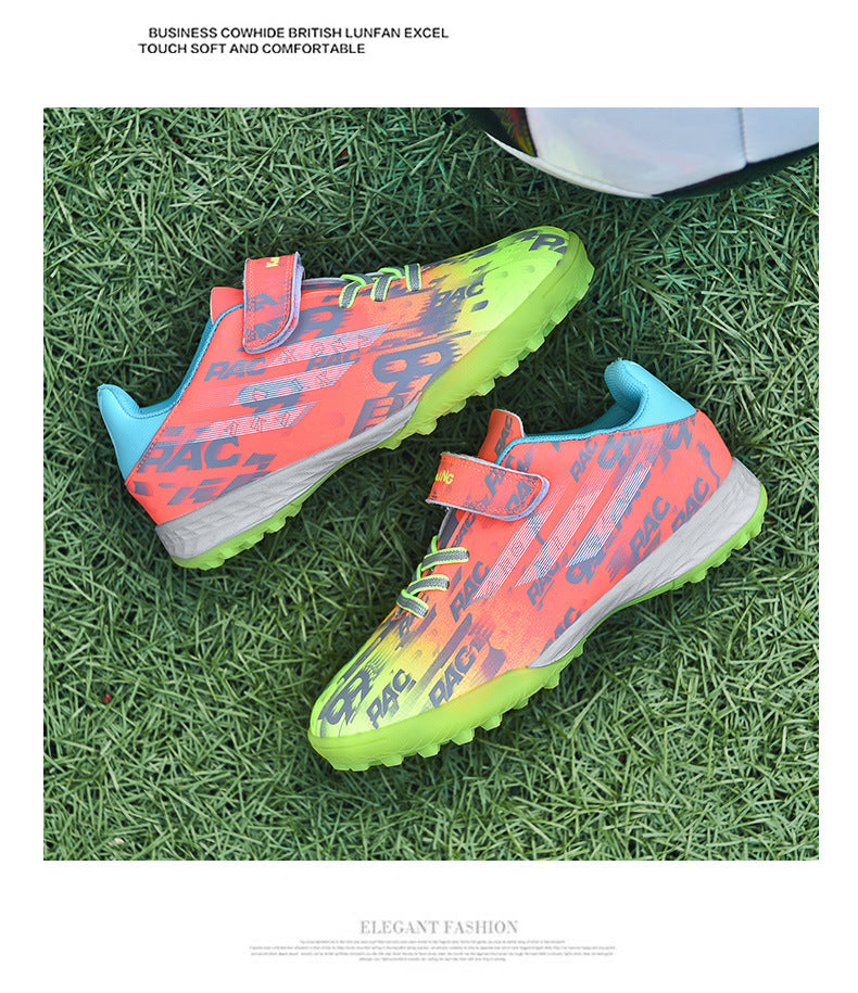 New Children's Magic Sticker Broken Nail Training Football Shoes Girls Boys Primary School Students Competition Training Sneakers