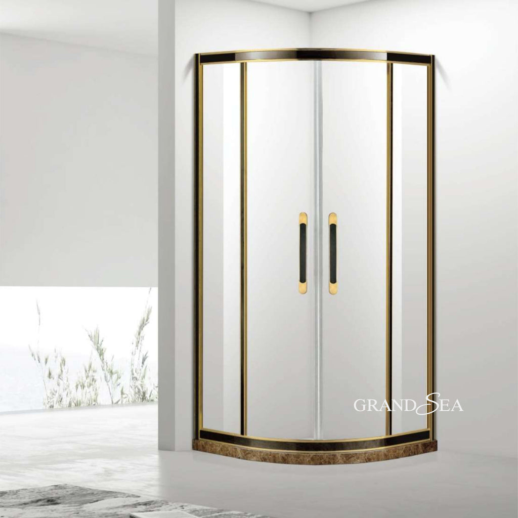 Luxury Simple Curved Tempered Glass Shower Door Cabin Shower Enclosure Bathroom