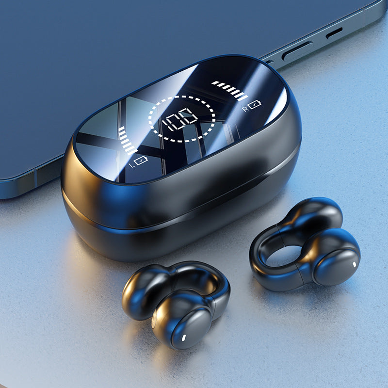 M47New Private Model Ear Clip Bone Conduction Bluetooth Earphones Non-In-Ear Sports Digital Display Long Battery Life Earphones