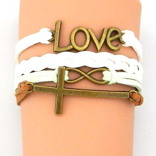 Vintage Anchor Multi-layer Braided Bracelet Owl Cross Bracelet Men's Layered Handmade Braided Leather Bracelet