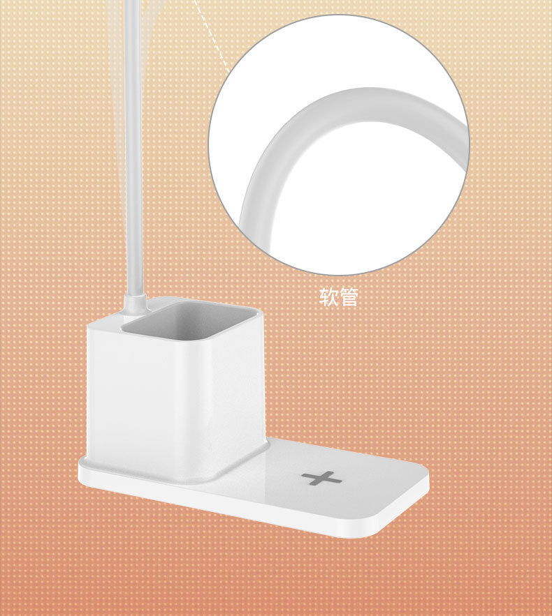 Desk Lamp for Study, Multi-Functional Wireless Charging, Eye Protection, Bedroom Bedside Lamp, High-End Desktop USB Plug-in Light