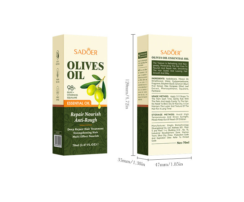Full English Olive Hair Care Essential Oil70ml SADOER Qihuan Shiny Smooth Hair Conditioner  Wholesale