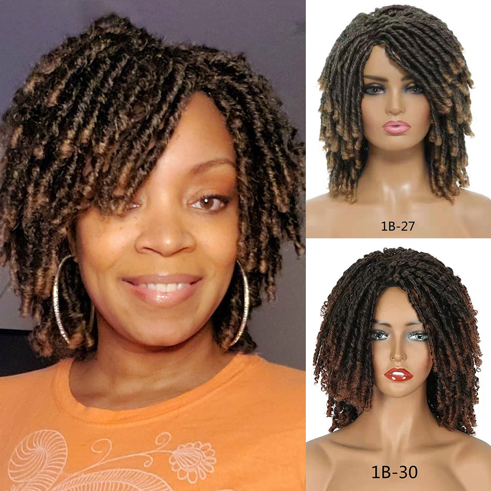 6Synthetic Hair Wig Cap African Dreadlock Tube Gradient Head Cover Dreadlock wig