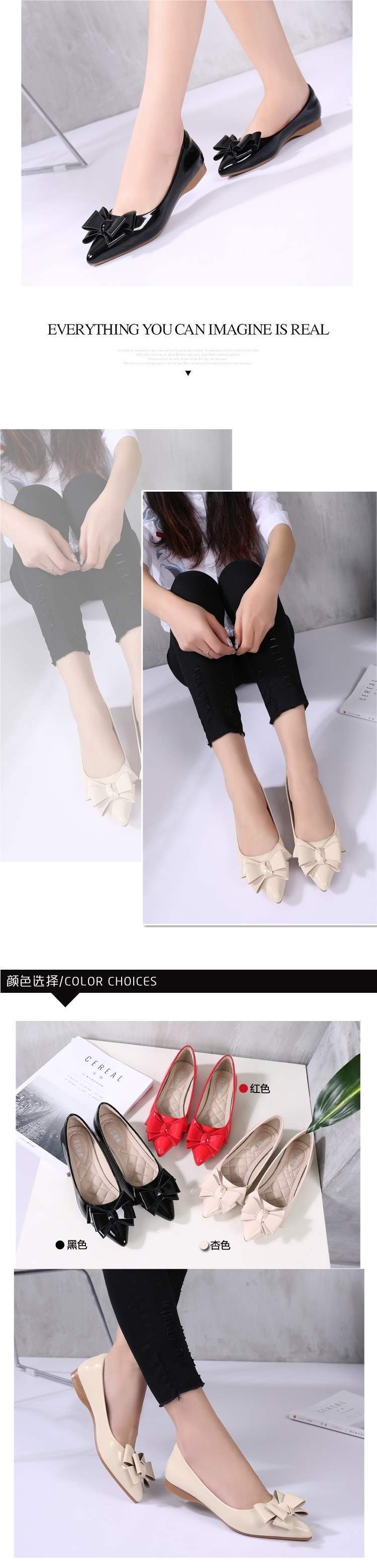Red Bride Shoes Loafers Flat Women's Single Shoes Pointed Toe Fashion Korean Style Casual Versatile Soft Leather Soft Sole Shoes