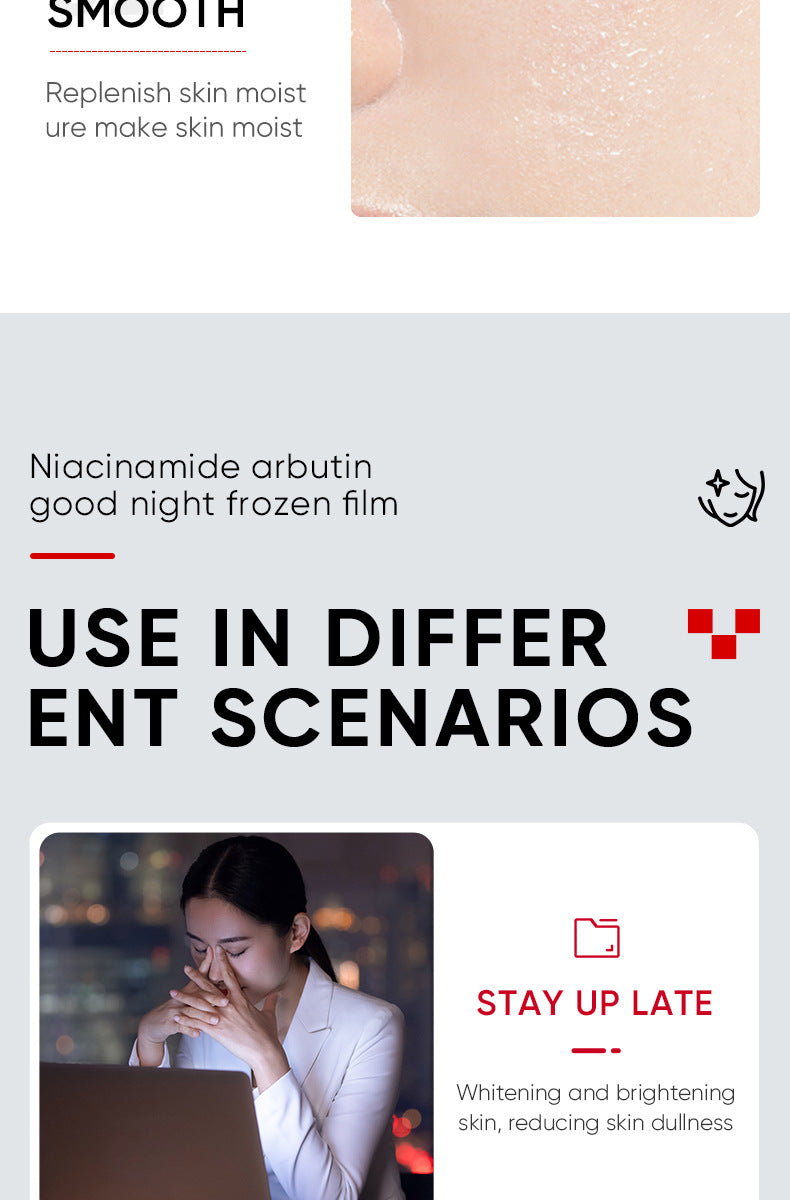 All English Good Night Cooling Mask SADOER Vitamin C Aloe Vera Sleeping Mask No-Rinse  Foreign Trade Live Wholesale