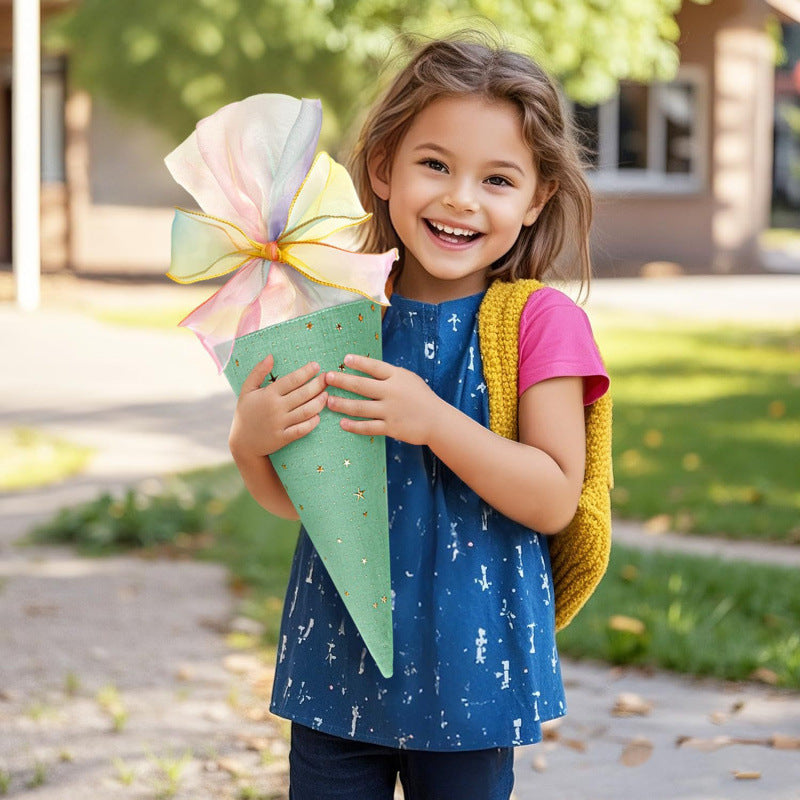 Back-to-School Season Colorful Ice Cream Cone Children's Accessories Gift Bowknot Souvenir Girl Back-to-School Season Creative Gift