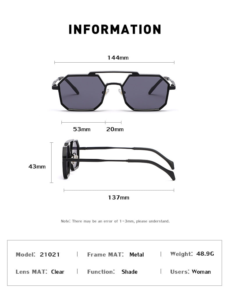 New European and American Steampunk Style Sunglasses for Men, Polygonal Small Frame Sunglasses for Women, Trendy sunglasses Wholesale