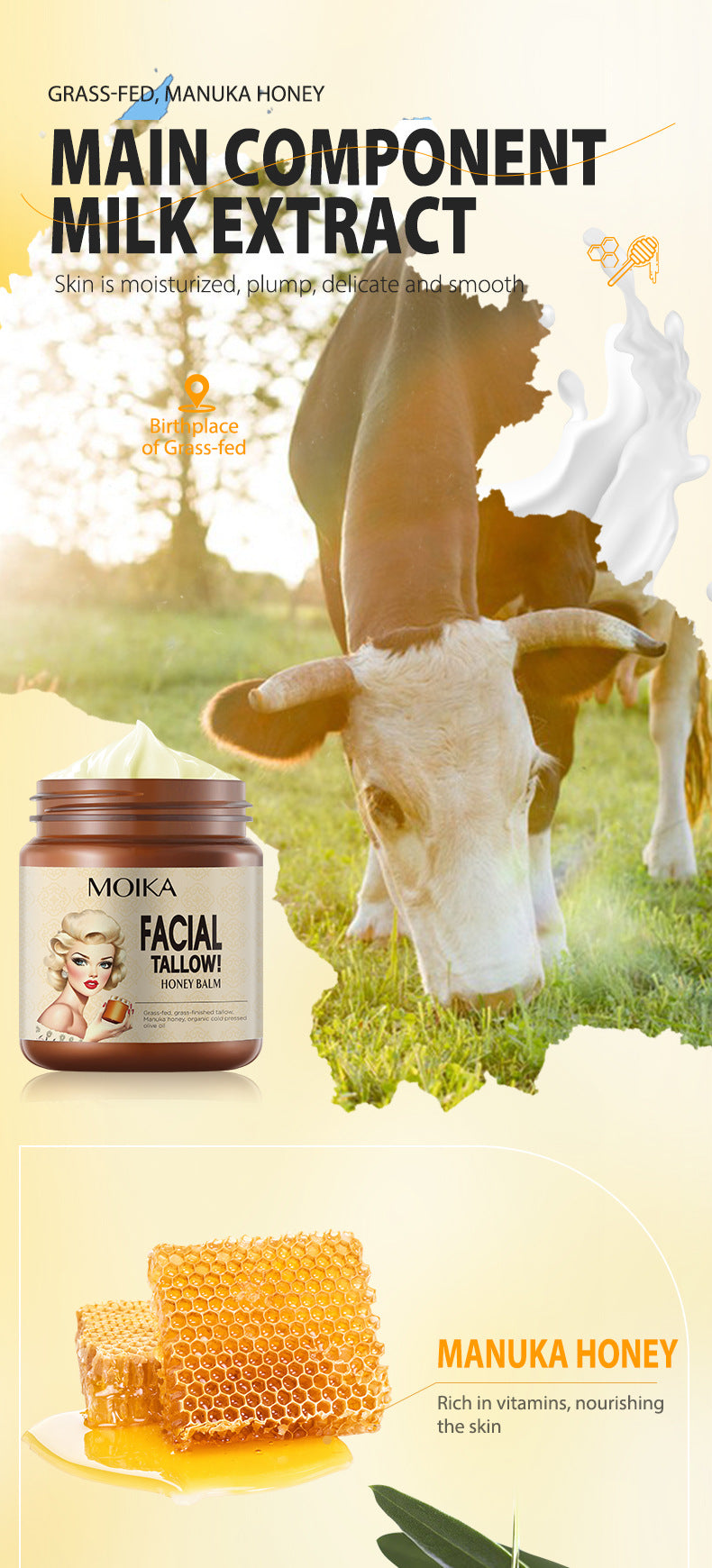 In Stock Fresh Cream Manuka Honey Vanilla Organic Face Cream Moisturizing Cream Body Lotion Skincare Lip Balm