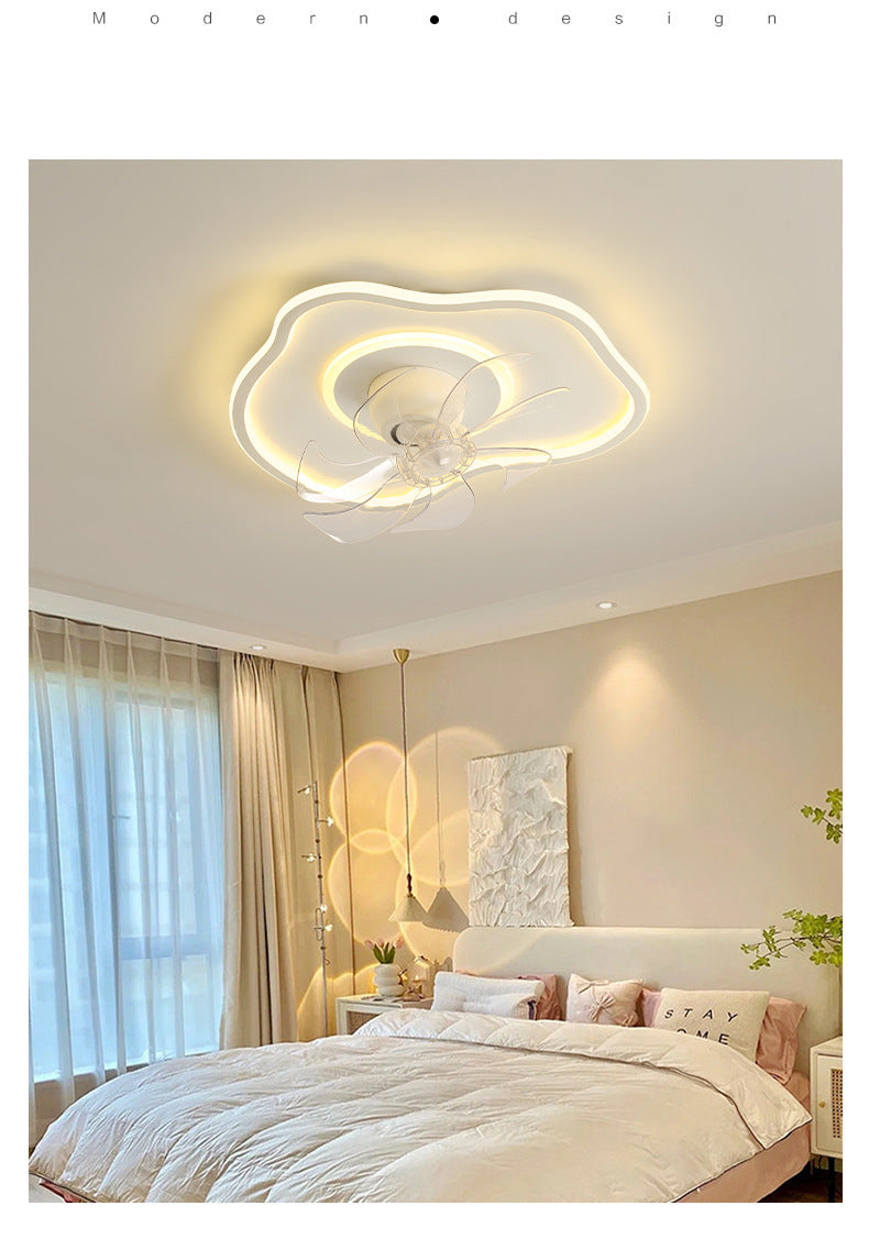 Zhongshan Lighting Fan Light Bedroom Cloud Ceiling Light Simple Modern Children's Room360Rotating Head Shaking Fan Light