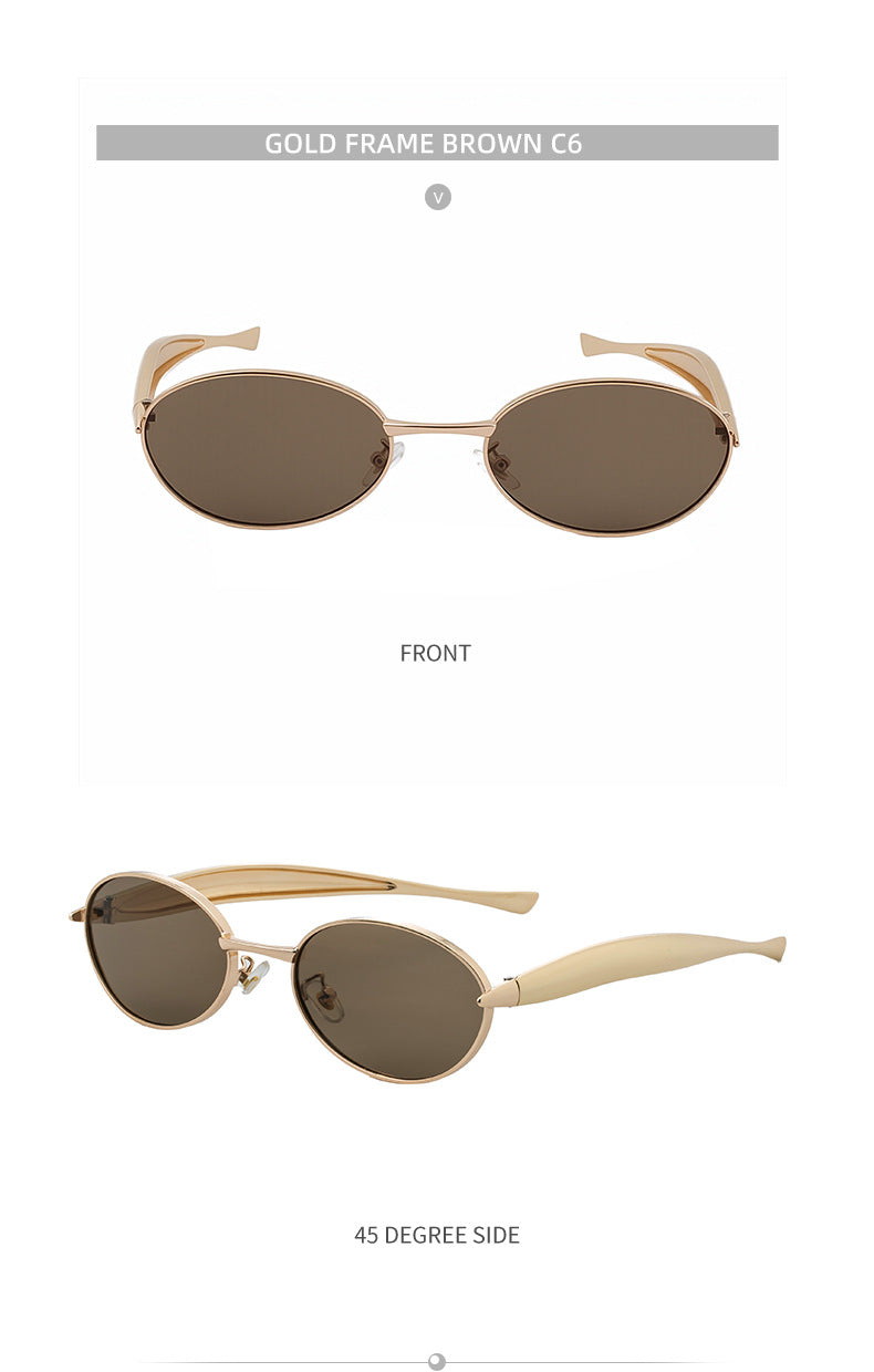 Oval Sunglasses for Women2025New European and American Style Personality Sunglasses with High-end Feel, Sun Protection, Trendy Fashion Glasses