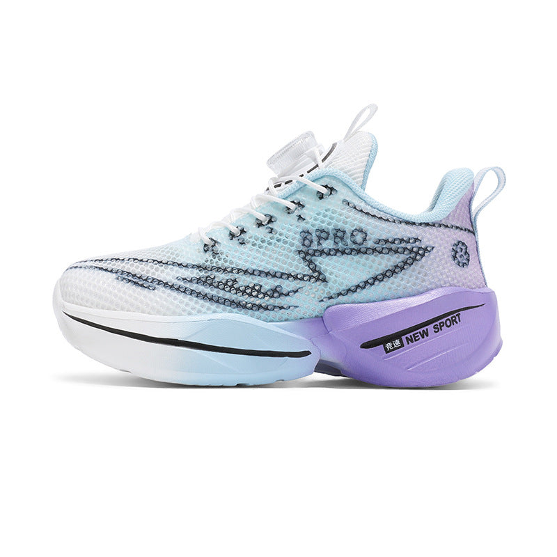 Red Rabbit Breathable Mesh Children's Rotating Buckle Trendy Shoes Boys' Non-Slip Wear-Resistant Sports Shoes Girls' Casual Mesh Running Shoes