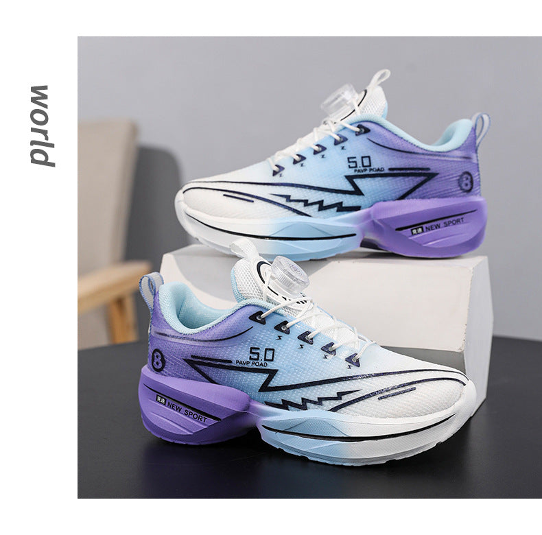 2025Summer New Boys' Shoes for Older Children Lightweight Shock-Absorbing Sports Shoes Mesh Breathable Professional Racing Running Shoes