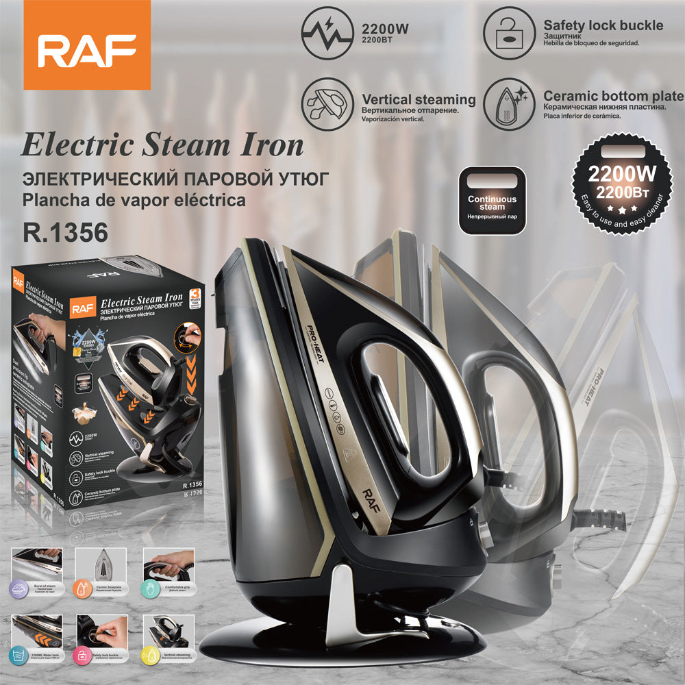 RAF European Standard Pressure Steam2200w Electric Iron Vertical Steam Iron Ceramic Soleplate R.1356