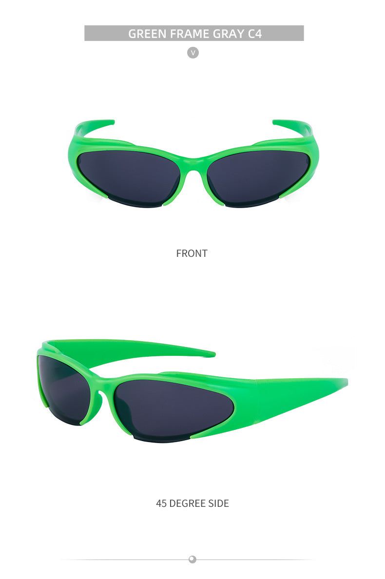 European and American Sports Windproof Cycling Sunglasses for Men and Women Sun Protection Personality Y2K Millennium Sunglasses Glasses Glasses