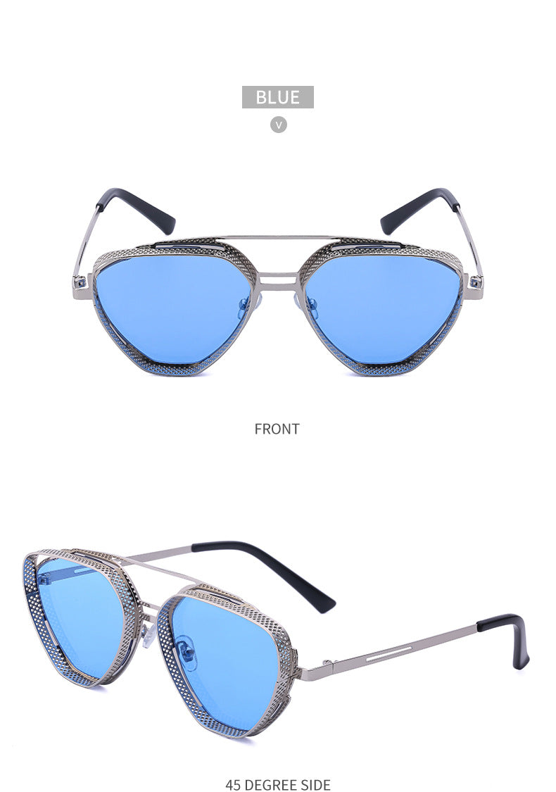 New Hollow Sunglasses for Men, European and American Retro Steampunk Irregular Sunglasses, Fashion Glasses sunglasses