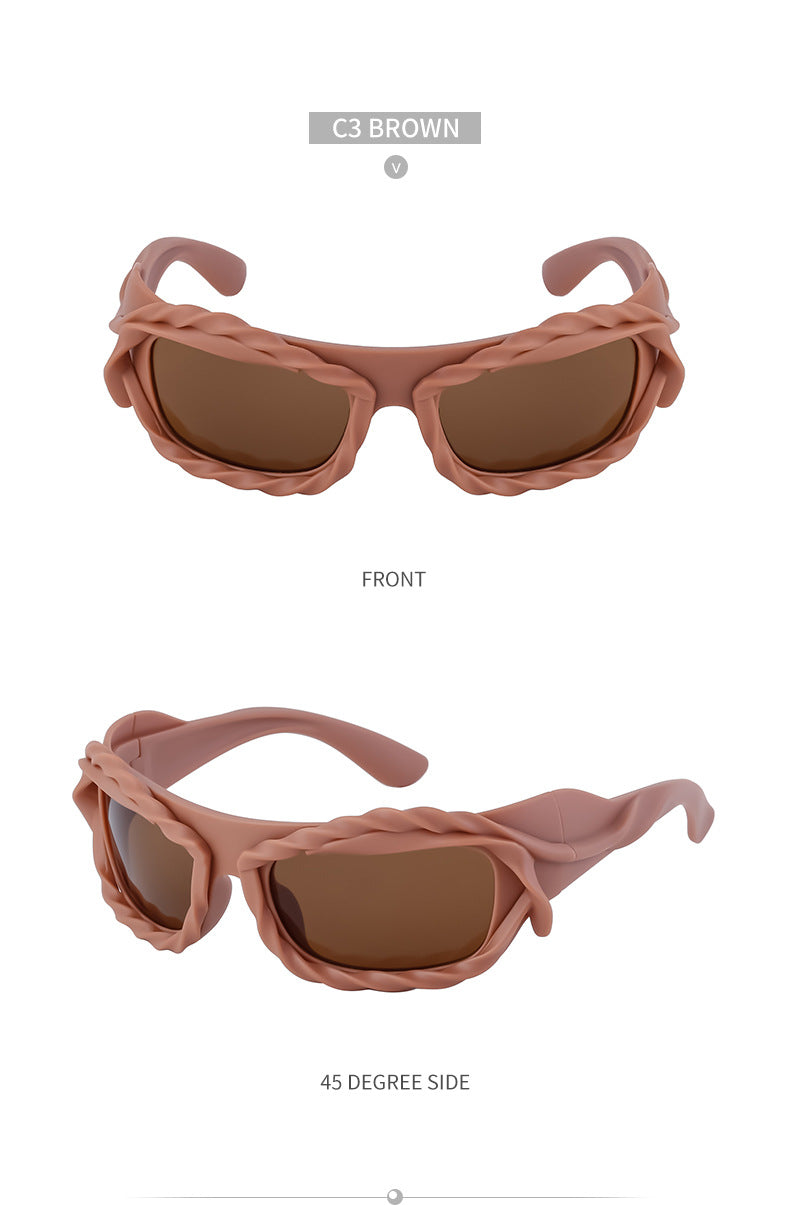 New Y2K Irregular Sunglasses for Women, Cycling Lace Sunglasses, Women's European and American Style Performance Glasses sunglasses