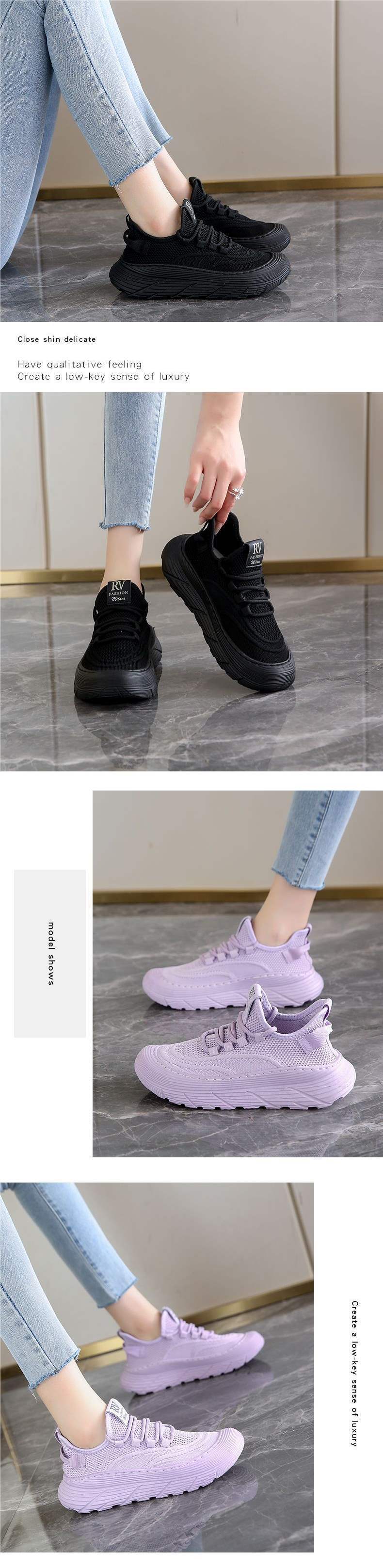 Women's Spring and Autumn New Mesh Running Shoes with Cushioning, Non-Slip Lightweight Breathable Mesh Sneakers