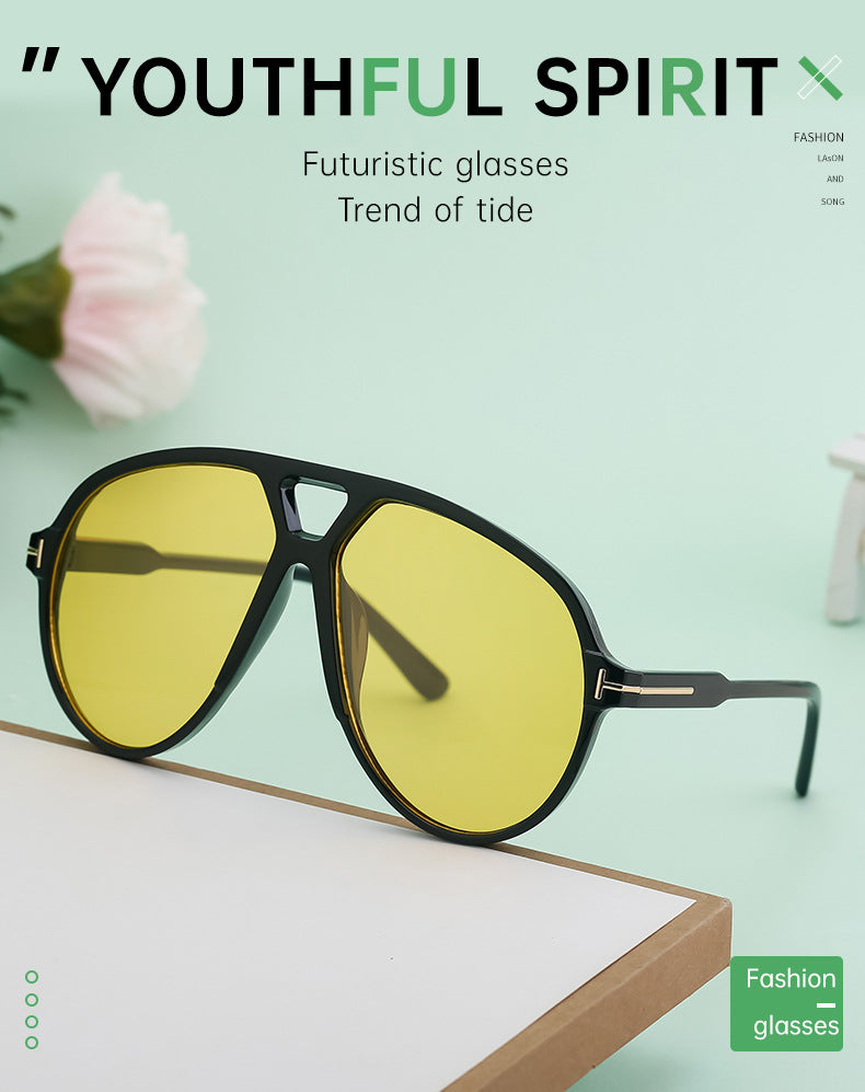 European and American Fashion Large Frame Sunglasses Sun Protection Sunglasses Men's Trendy Toad Glasses High-end Glasses sunglasses