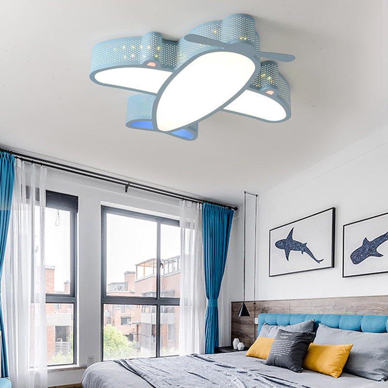 Children's Room Lamp Modern Simple Nordic Creative Boys and Girls Bedroom Airplane led Ceiling Light Non-Glaring Study Lamp