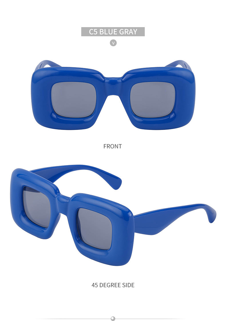 European and American Style Square Frame Sunglasses for Women Fashionable Quirky Sunglasses for Men Wholesale