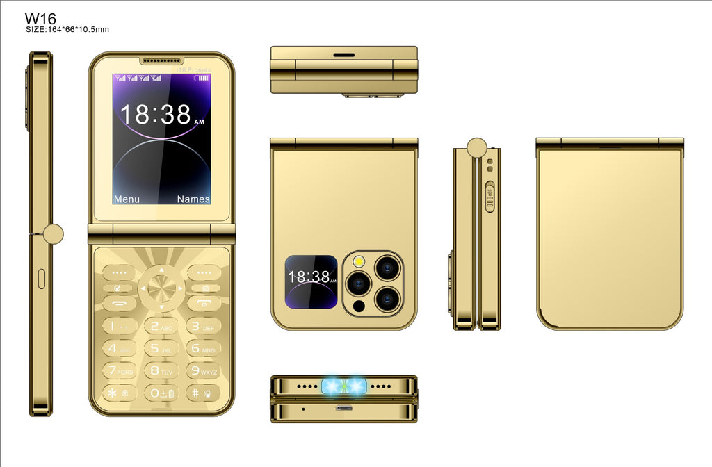 Hot Selling Exquisite Appearance Mini Folding Feature Phone Flip Cover Elderly Button Phone Pocket Phone