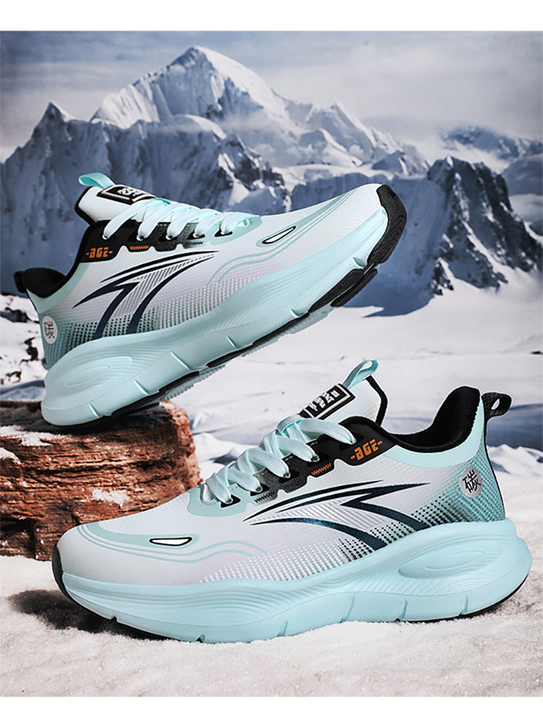 Large Size Fashion Leather Waterproof Rubber Non-Slip Wear-Resistant Sports Shoes with Fleece Lining and Thickened Warmth for Men