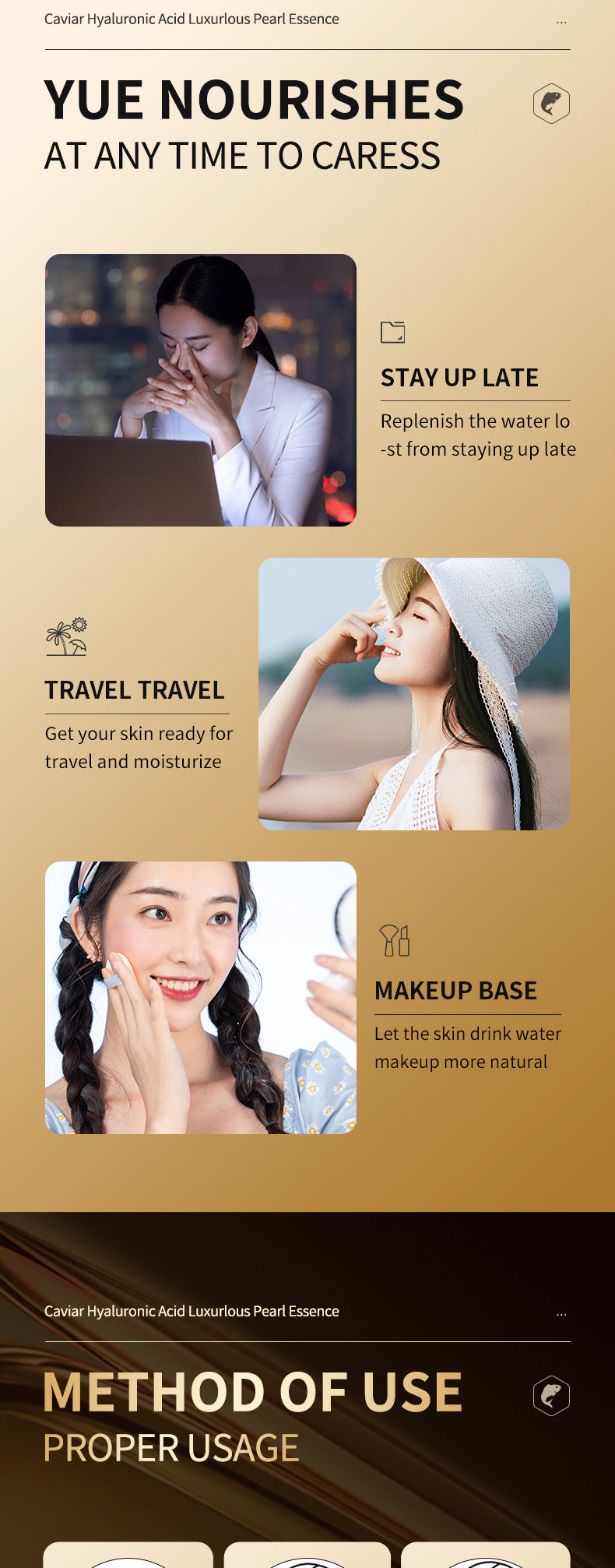 Caviar Pearl Essence30mlSADOER Hyaluronic acid hydrating moisturizing wholesale for cross-border trade