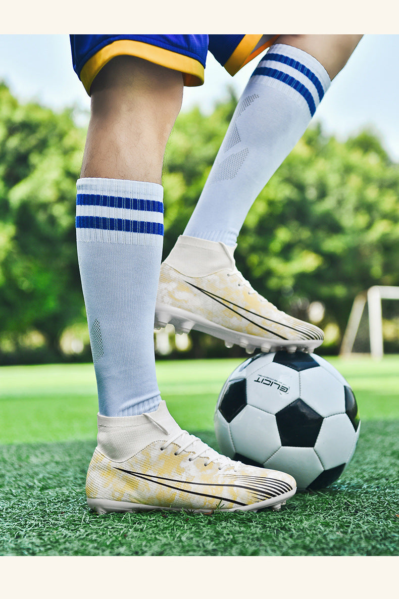 Football shoes high-top training shoes for teenagers, middle and primary school students AG Long Spike Broken Spike Rubber Spike Soccer Shoes