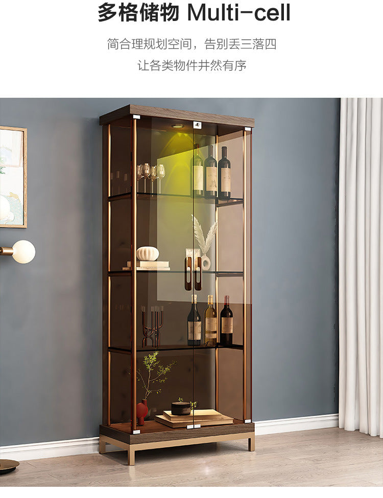 Custom Living Room Tempered Glass Small Wine Cabinet Handcrafted Display Cabinet Wall Triangle Cabinet Corner Decorative Storage Cabinet