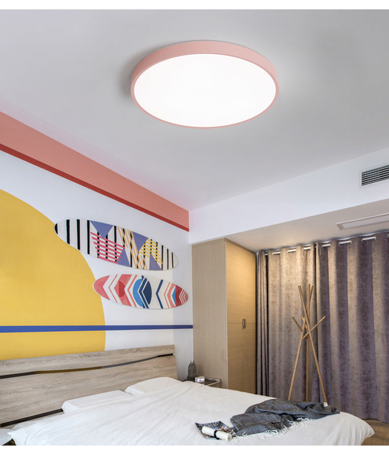 Macarons led Ceiling Light Round Modern Minimalist Bedroom Light Iron Art Ultra-thin Living Room Light Home Balcony Light