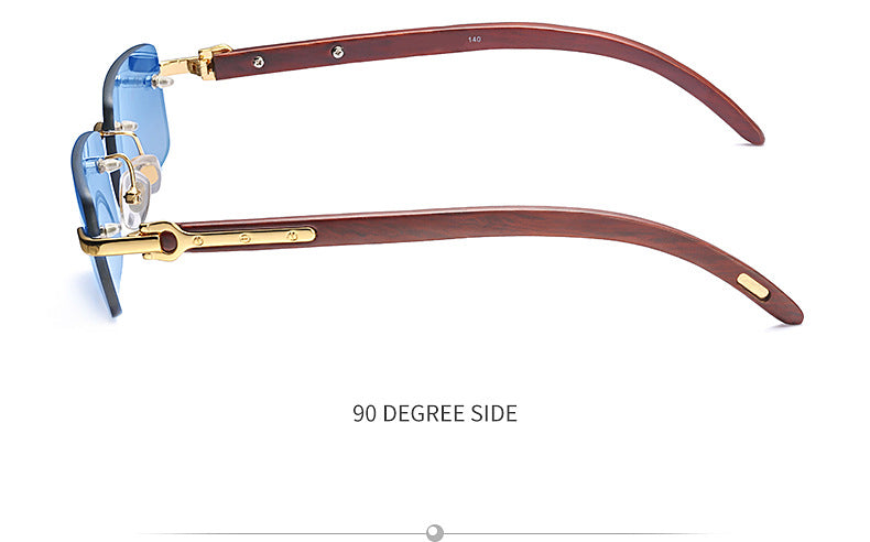 Fashion Sunglasses for Men New Frameless Wooden Leg Slingshot Sunglasses Optical Frame sunglasses