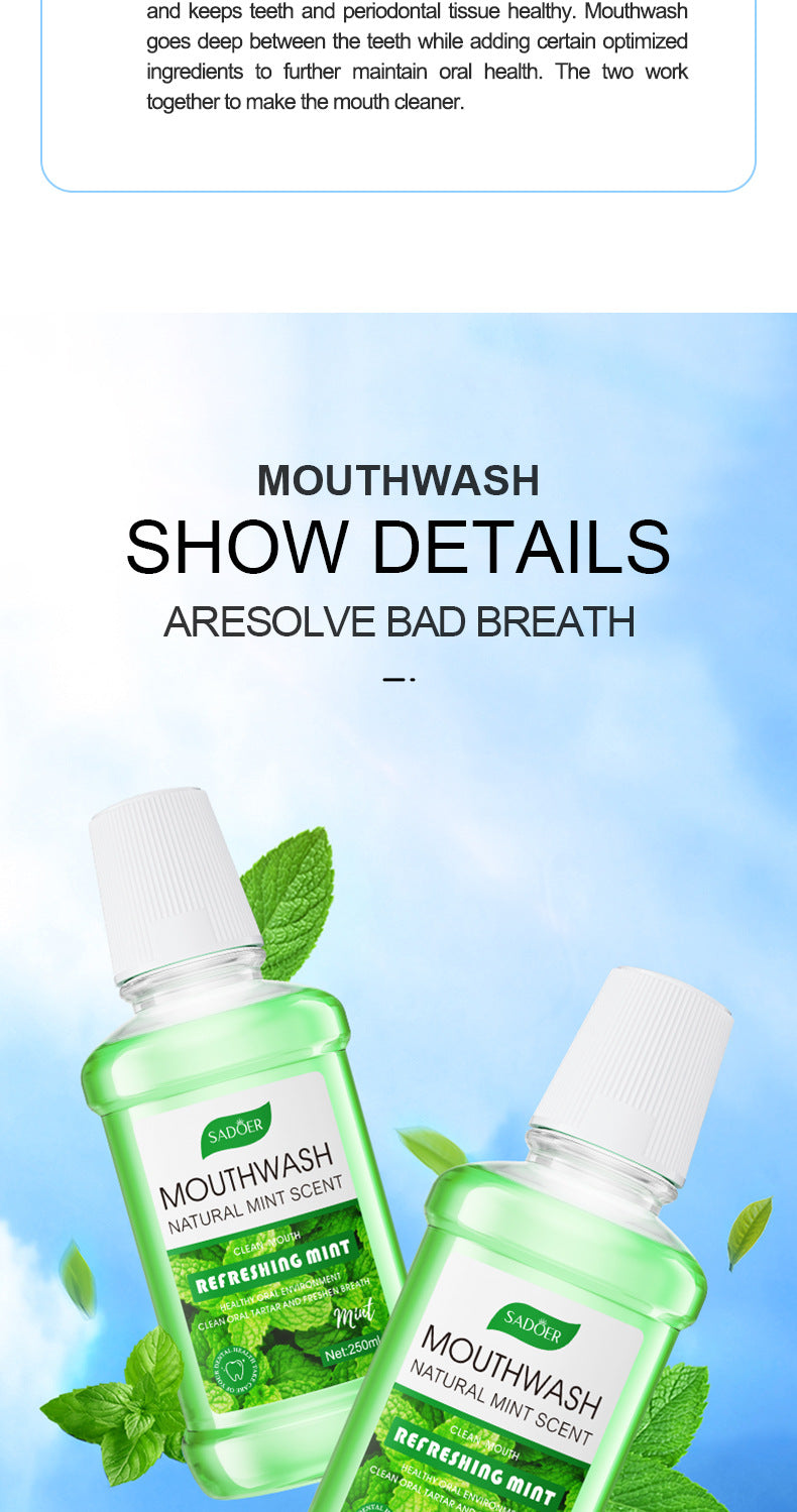 All English Mouthwash250ml  SADOER Peach Mint Lemon Oral Care  Foreign Trade Wholesale