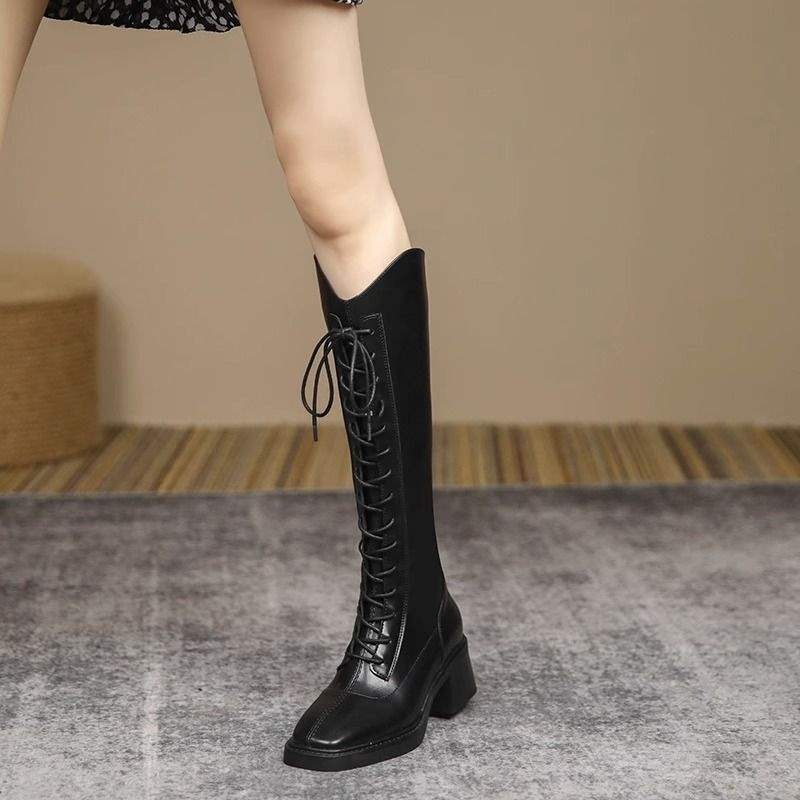 High Heel Long Boots for Women2025New Autumn and Winter Martin Boots with a High Tube Design, Popular on Social Media