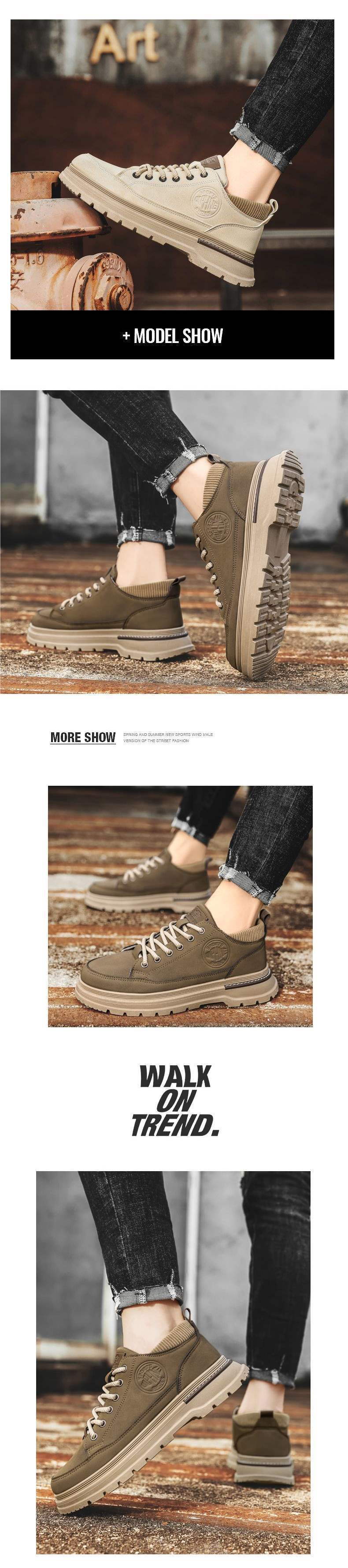 Plus Size Men's Martin Boots Sports Shoes Workwear Short Boots Trendy Men's Casual Versatile Outdoor Shoes Men's Style