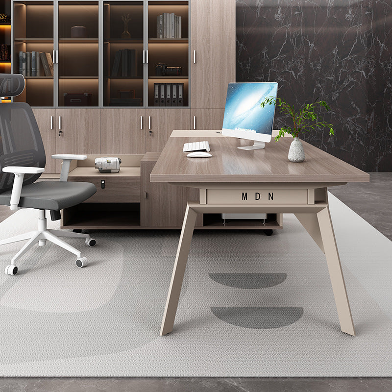 Office Desk Boss Desk and Chair Set Manager Supervisor Light Luxury High-End Office Desk and Chair Set Executive Office Desk