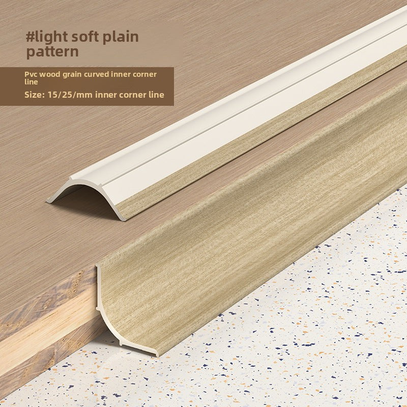 Light soft plain pattern inner corner line in wood grain design, size 15/25mm.