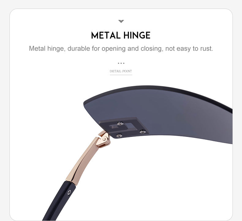 European and American Fashion Frameless Windproof Sunglasses for Women Trendy Large Frame Sunglasses Women's Glasses Wholesale sunglasses