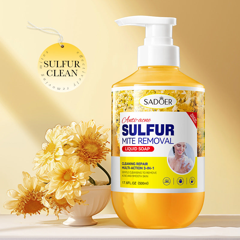 Full English Sulfur Mite Removal Body Wash SADOER Clean body hydrating moisturizing body wash  wholesale