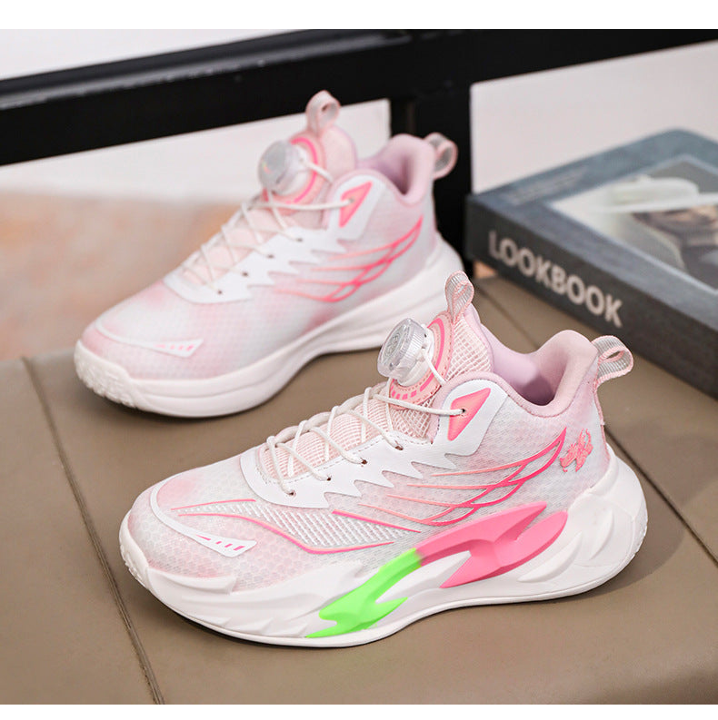 Children's Basketball Shoes New Style for Older Kids Non-Slip Shock Absorption Breathable Boys' Student Training Sneakers Girls' Shoes