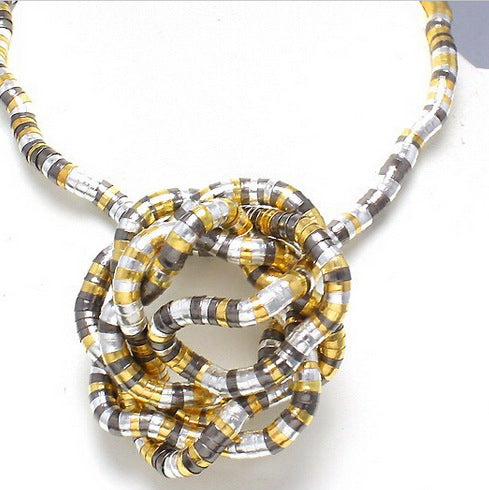 Wrapped Snake Necklace Without Head and Tail90cm White K Iron-plated Irregular Snake Year Necklace Flexible Bendable Snake Bone Necklace