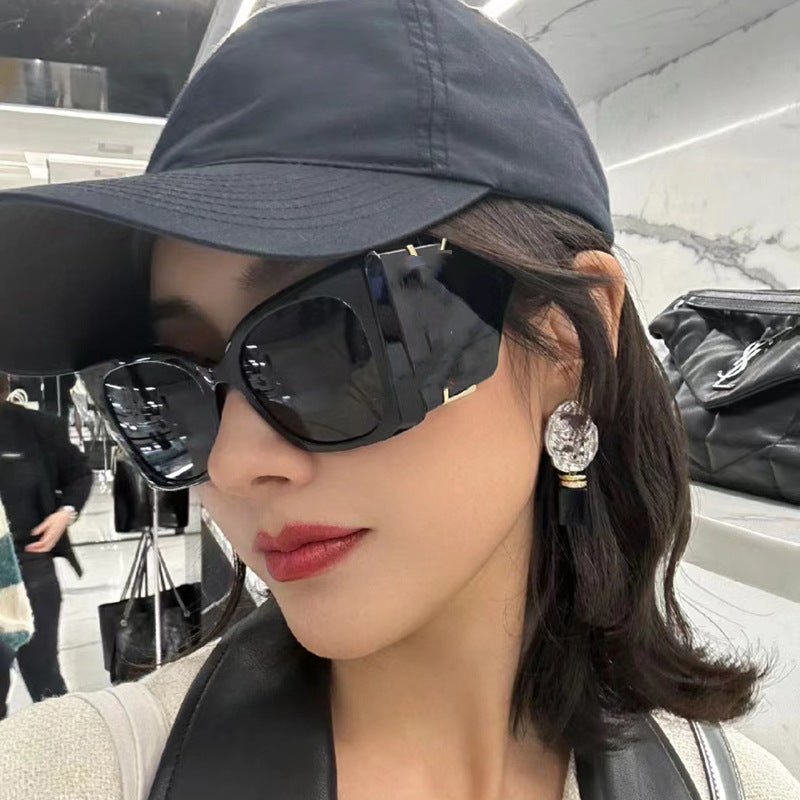 Yang Shulin Style Cat Eye Sunglasses for Women Fashion Large Frame Sunglasses High-end Sun Protection Glasses glasses