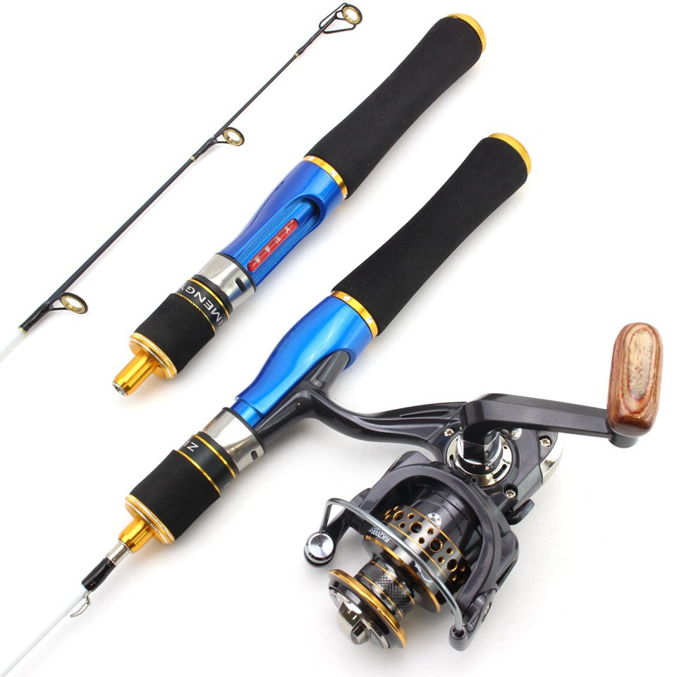 One piece58cm Ice Fishing Rod Winter Fishing Rod Spinning Wheel Fishing Gear Set Boat Rod Fishing Gear