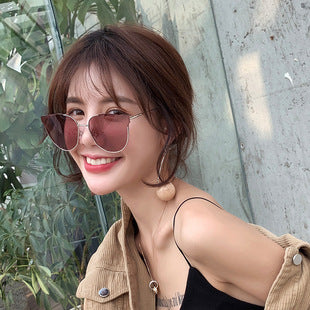 New Women's Sunglasses Fashion Chain Personality Round Frame Korean Style Sunglasses Wholesale Glasses sunglasses