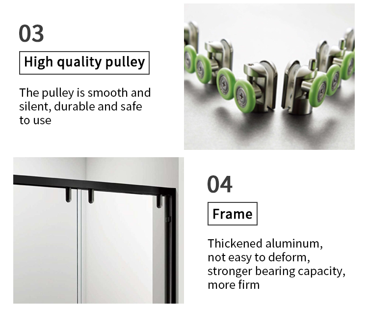 Wholesale Aluminum Stainless Steel Tempered Glass Bathroom Sliding Frameless Shower Door