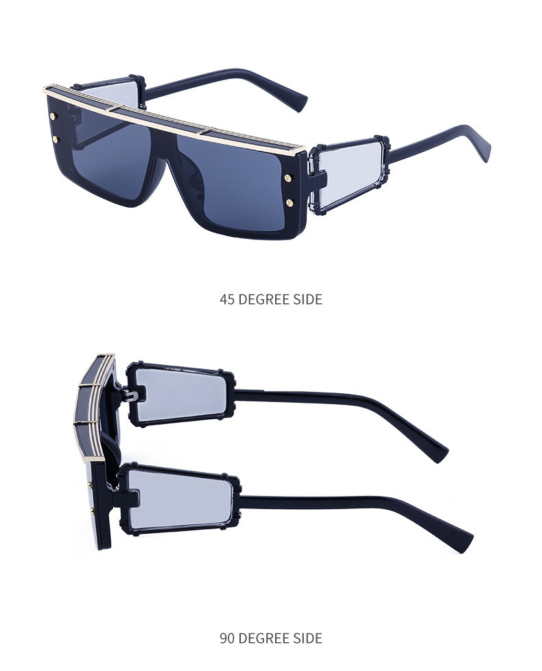 European and American Cyber Steampunk Square Frame Sunglasses for Men Trendy Y2K Wholesale Sunglasses and Eyeglasses sunglasses