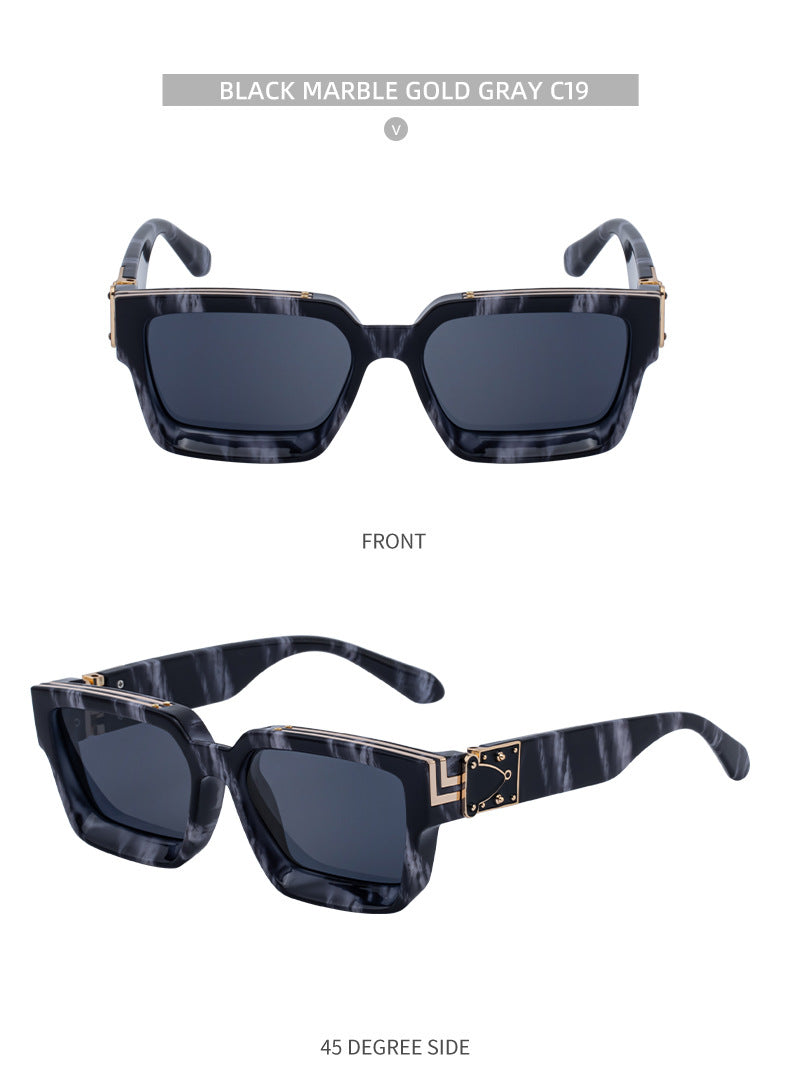 0k Billionaire Style Sunglasses Men Fashion Internet Celebrity Sunglasses Women High-end Glasses Square Frame Sunglasses