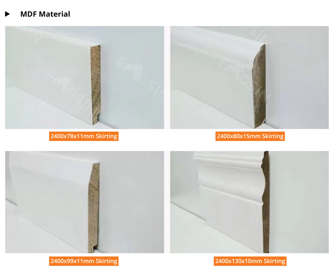 Competitive HDF MDF Fiberboard/Plastic/Pvc/Spc Flooring Accessory Skirting